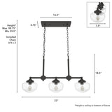 Hunter Saddle Creek 3-Light Satin Bronze Transitional Led Chandelier