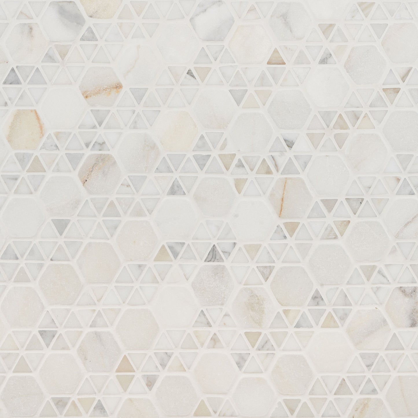 Artmore Tile Triade Calacatta 12-in x 12-in Honed Natural stone Marble Marble look Multi-shaped Mosaic 0.97-sq ft Piece ) product image