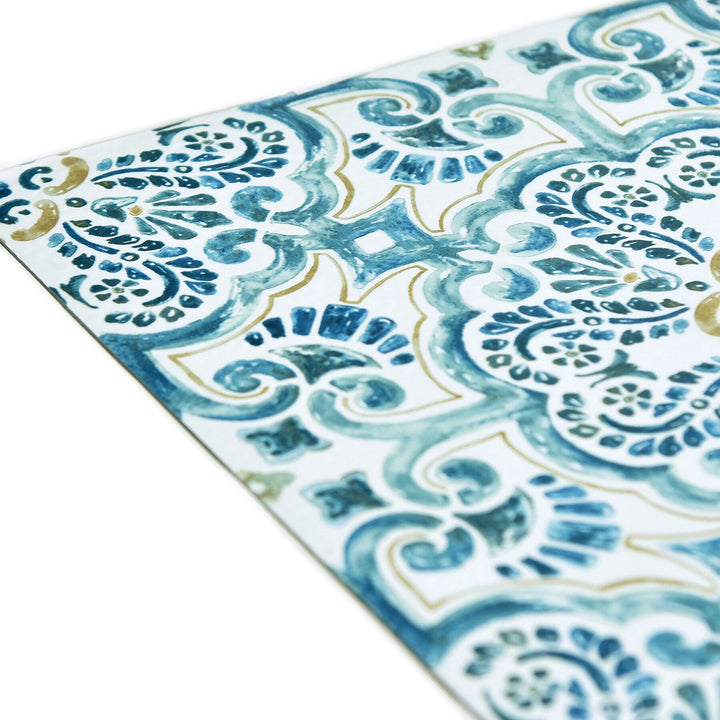 FloorPops Fontaine 12-in x 12-in Blue Peel and Stick Vinyl Floor Tile, 20-Pack (20-sq ft)