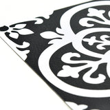 FloorPops Black and White 2.76-mil x 12-in W x 12-in L Water Resistant Peel and Stick Vinyl Tile Flooring