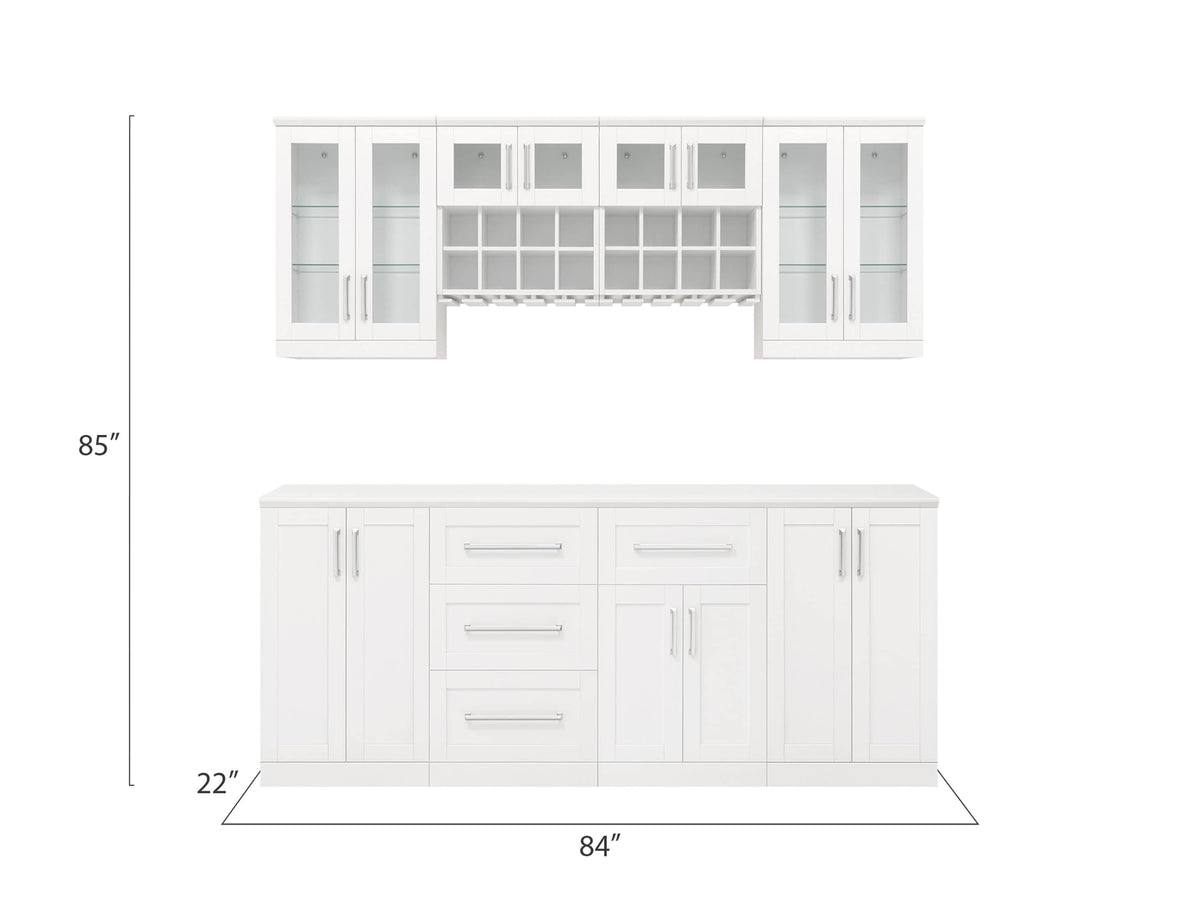 NewAge Products Home Bar 84-in x 85-in White Rectangle Bar Cabinet