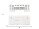 NewAge Products Home Bar 84-in x 85-in White Rectangle Bar Cabinet