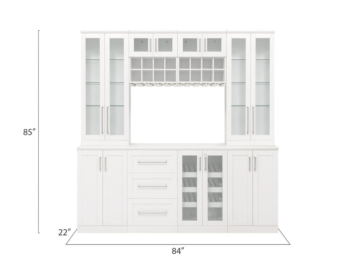 NewAge Products Home Bar 84-in x 85-in White Rectangle Bar Cabinet