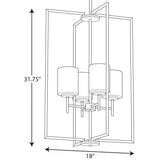 Progress Lighting Replay 4-Light Polished Nickel Modern/Contemporary Etched Glass Lantern Medium Hanging Pendant Light