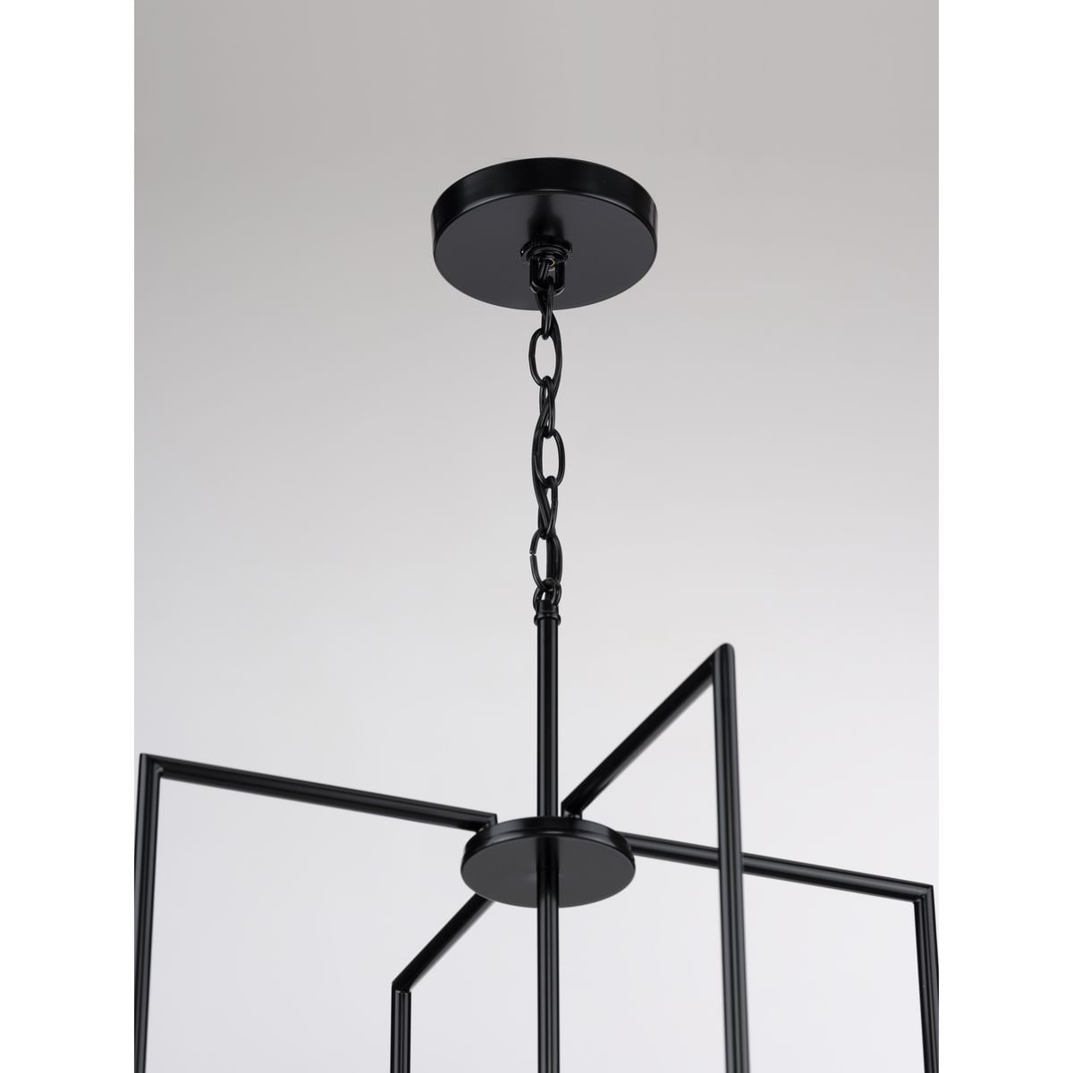 Progress Lighting Replay 4-Light Textured Black Modern/Contemporary Etched Glass Lantern Medium Hanging Pendant Light