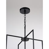 Progress Lighting Replay 4-Light Textured Black Modern/Contemporary Etched Glass Lantern Medium Hanging Pendant Light