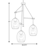 Progress Lighting Caisson 3-Light Graphite Bohemian/Global Clear Glass Globe Large Hanging Pendant Light