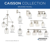 Progress Lighting Caisson 3-Light Graphite Bohemian/Global Clear Glass Globe Large Hanging Pendant Light