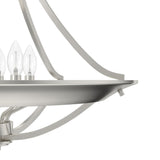 Hunter Perch Point 4-Light Brushed Nickel Transitional Bowl LED Large Hanging Kitchen Island Light