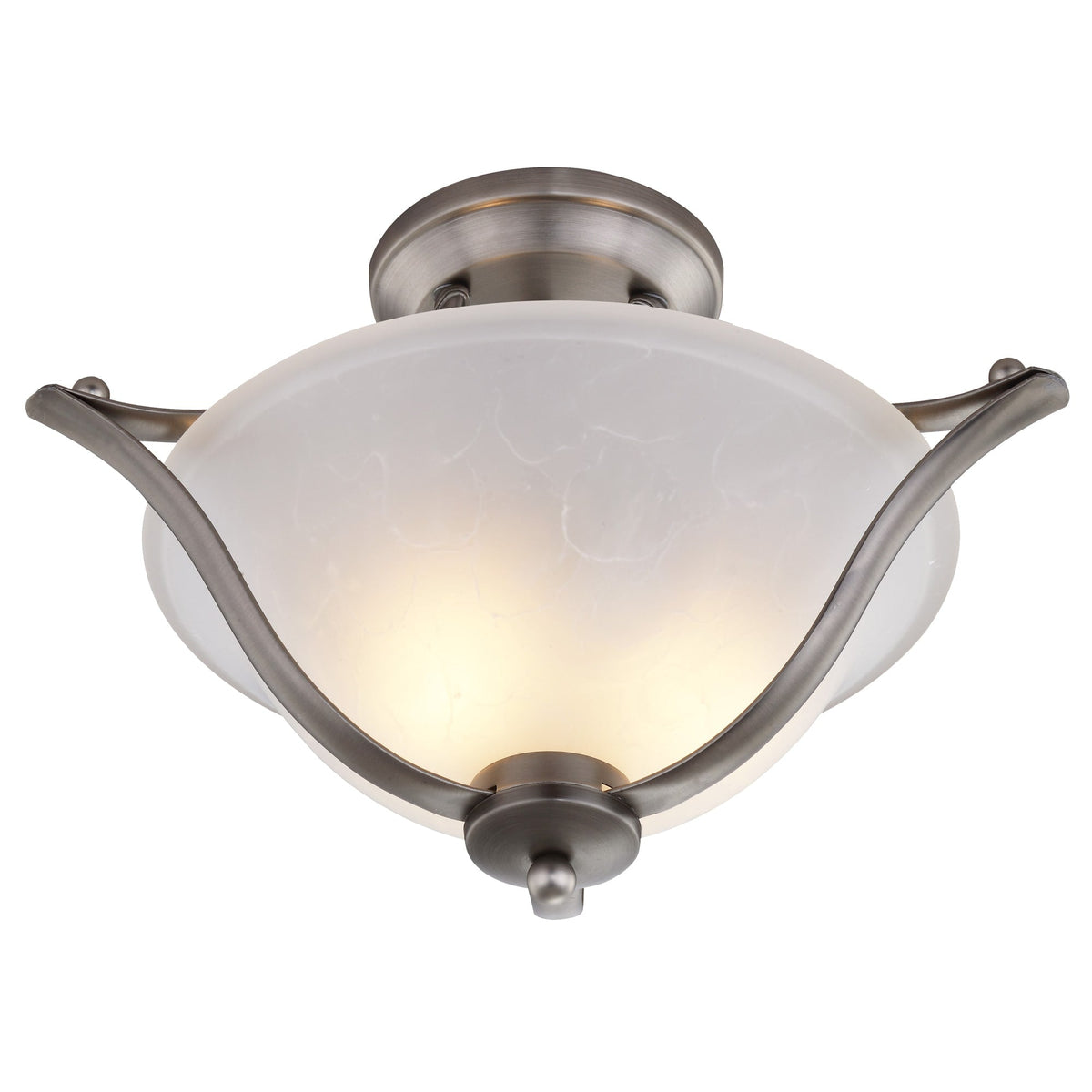 Portfolio 17.32-in Brushed Nickel Traditional Semi-Flush Mount Light