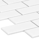 Satori Hudson Brilliant White 12-in x 12-in Glossy Porcelain Subway Mosaic Wall Tile (0.74-sq. ft/ Piece)