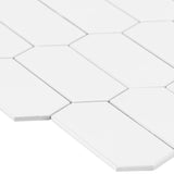 Satori Hudson Brilliant White Picket 12-in x 12-in Glossy Porcelain Mosaic Wall Tile