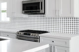 Satori Hudson Brilliant White and Gray 12-in x 12-in Matte Porcelain Mosaic Floor and Wall Tile (0.91-sq. ft/ Piece)