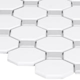 Satori Hudson Brilliant White and Gray 12-in x 12-in Matte Porcelain Mosaic Floor and Wall Tile (0.91-sq. ft/ Piece)