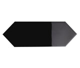 Giorbello Picket Hexagon Black 3-in x 9-in Glossy Glass Subway Wall Tile (5.8-sq. ft/ Carton)