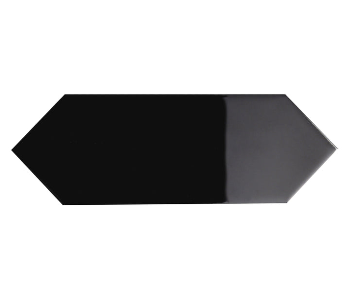 Giorbello (Sample) Glass Subway Black 3-in x 9-in Glossy Glass Tile
