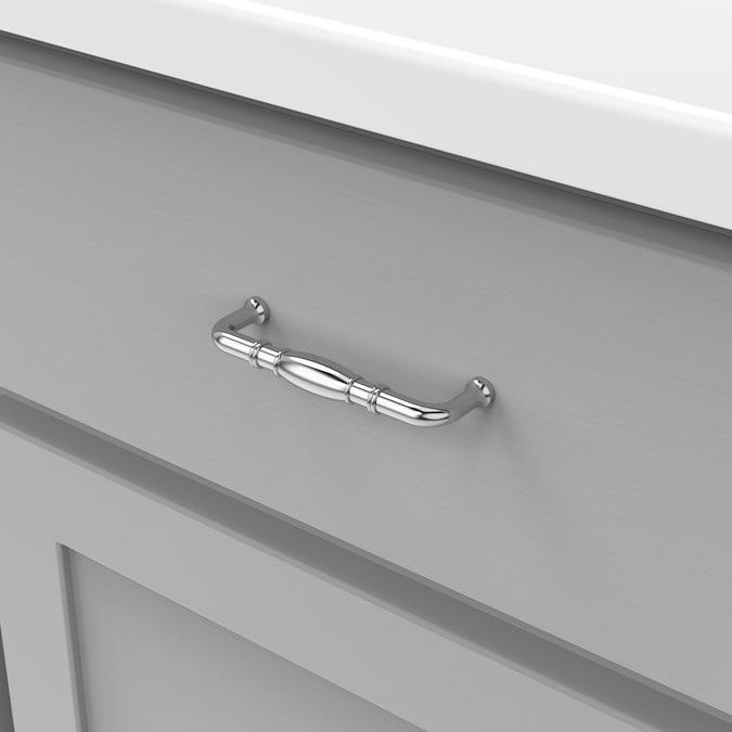 Hickory Hardware Williamsburg 3-3/4-in (96mm) Center to Center Chrome Rectangular Handle Drawer Pull