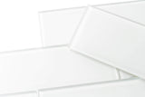 Giorbello Classic Premium White 3-in x 9-in Glossy Glass Subway Wall Tile (5-sq. ft/ Carton)