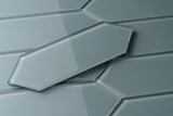 Giorbello (Sample) Glass Subway Slate 3-in x 9-in Glossy Glass Tile