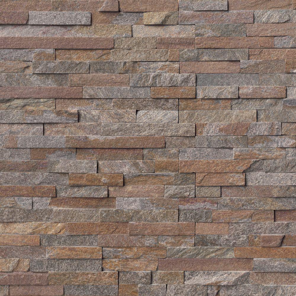 Canyon Creek Ledger Panel 6 in. x 24 in. Natural Quartzite Wall Tile (10 cases / 40 sq. ft. / pallet) - Super Arbor