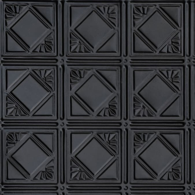 From Plain to Beautiful in Hours 2-ft x 2-ft Carnivale Satin Black Steel Surface-mount Ceiling Tile (6-Pack, 24-sq ft / Case)