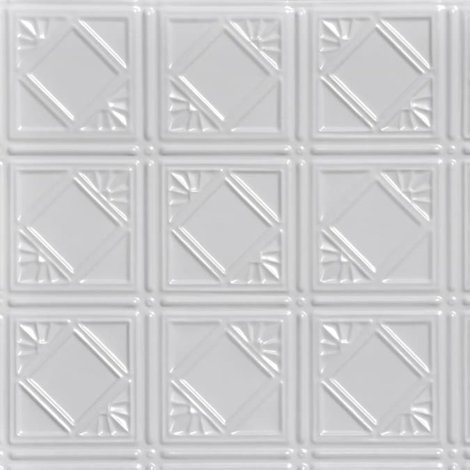 From Plain to Beautiful in Hours 2-ft x 2-ft Carnivale White Steel Surface-mount Ceiling Tile (6-Pack, 24-sq ft / Case)