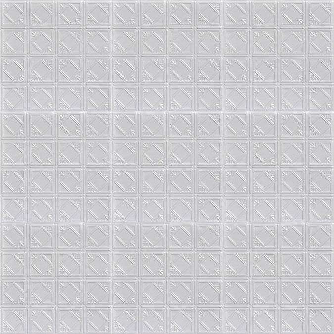 From Plain to Beautiful in Hours 2-ft x 2-ft Carnivale White Steel Surface-mount Ceiling Tile (6-Pack, 24-sq ft / Case)