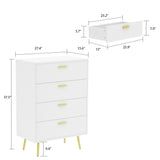 FUFU&GAGA 4-Drawer Chest White 4-Drawer Accent Chest