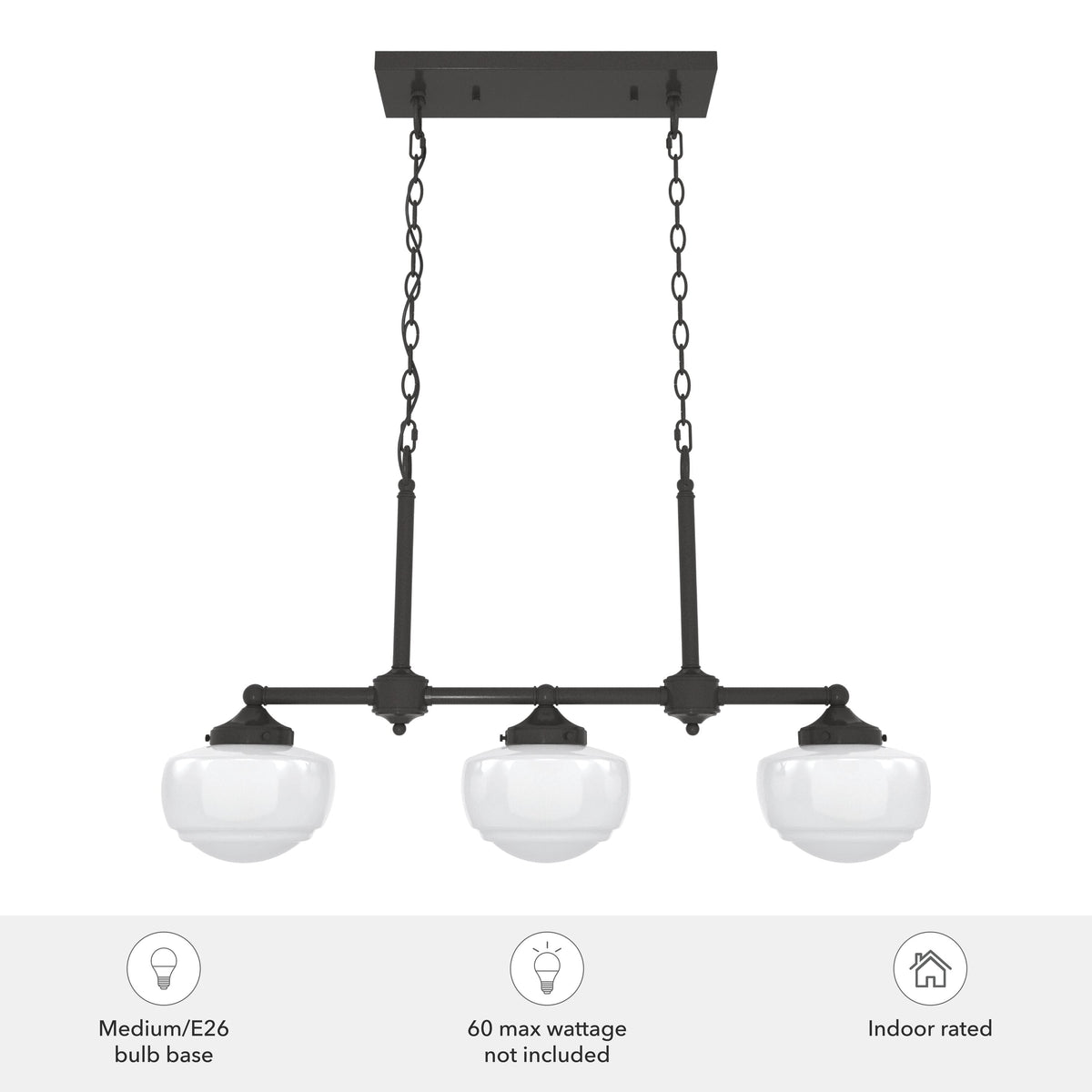 Hunter Saddle Creek 3-Light Satin Bronze Transitional Led Chandelier