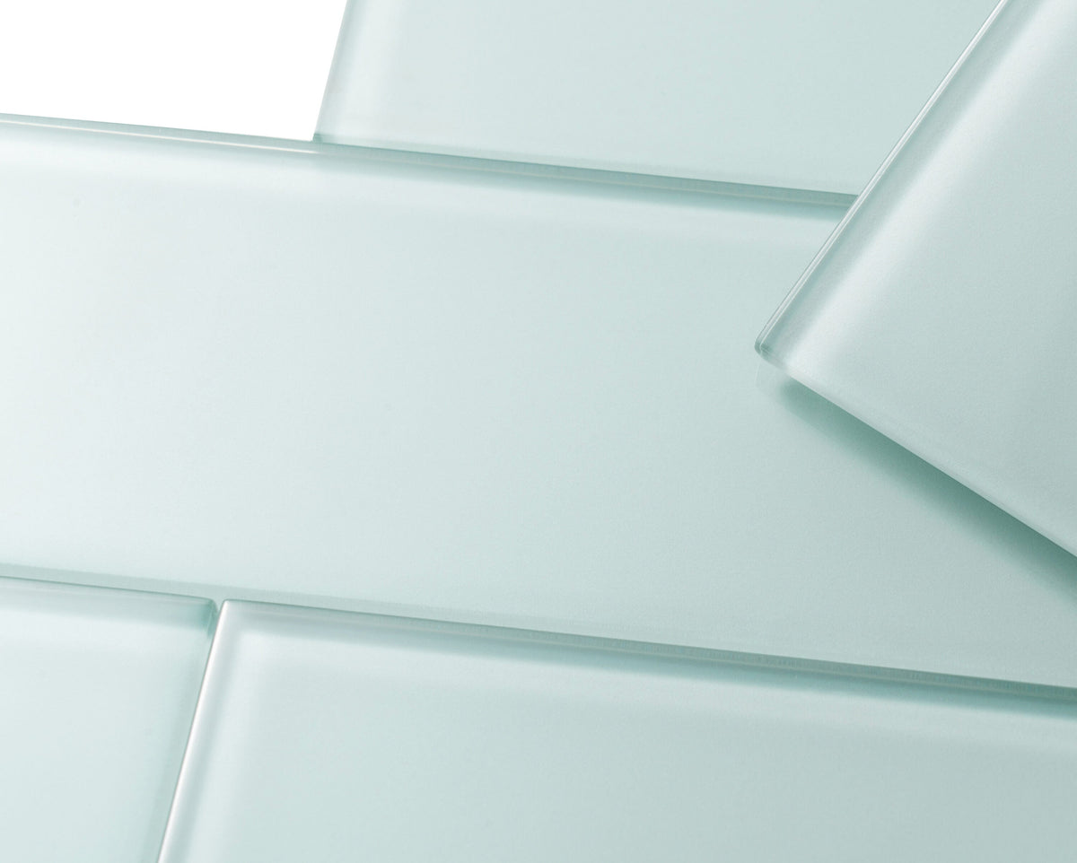 Giorbello Classic Premium Baby Blue 3-in x 9-in Glossy Glass Subway Wall Tile (5-sq. ft/ Carton)