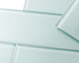 Giorbello Classic Premium Baby Blue 3-in x 9-in Glossy Glass Subway Wall Tile (5-sq. ft/ Carton)