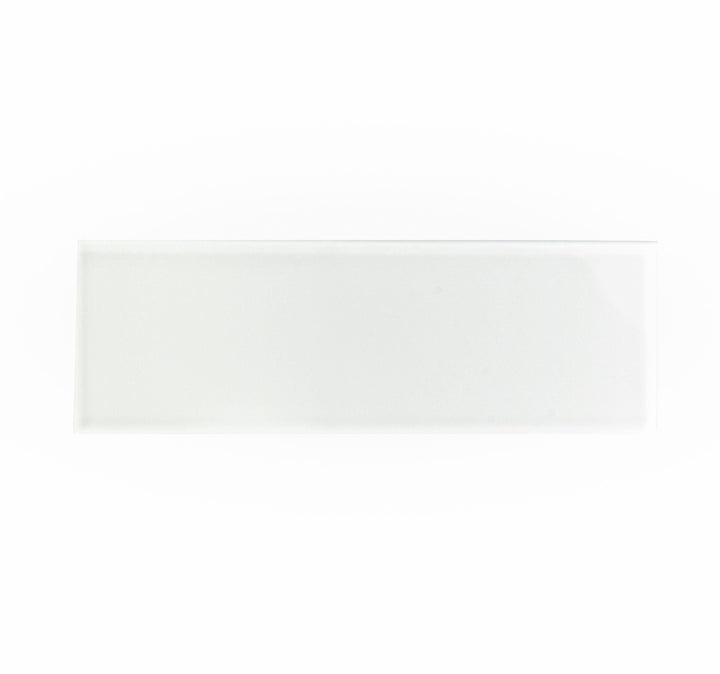 Giorbello (Sample) Glass Subway White 3-in x 9-in Glossy Glass Tile