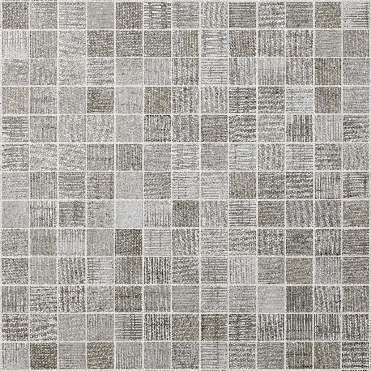 Artmore Tile Tapestry Dark 12-in x 12-in Matte Porcelain Cement look Linear Mosaic Floor and Wall Tile product image