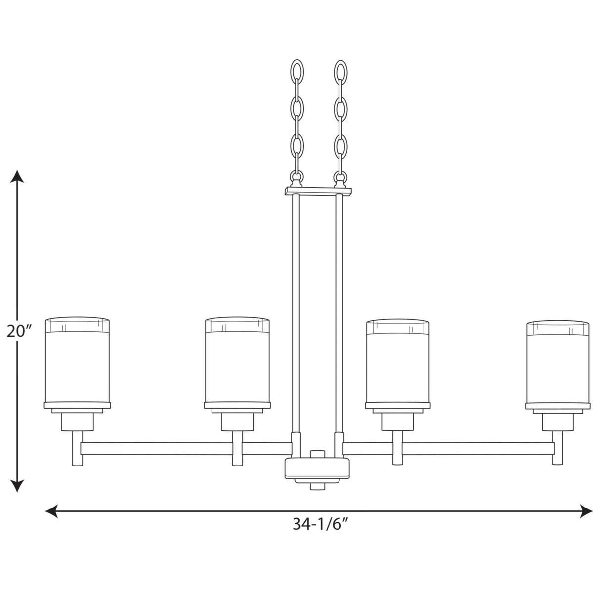 Progress Lighting Alexa 4-Light Antique Bronze Modern/Contemporary Chandelier