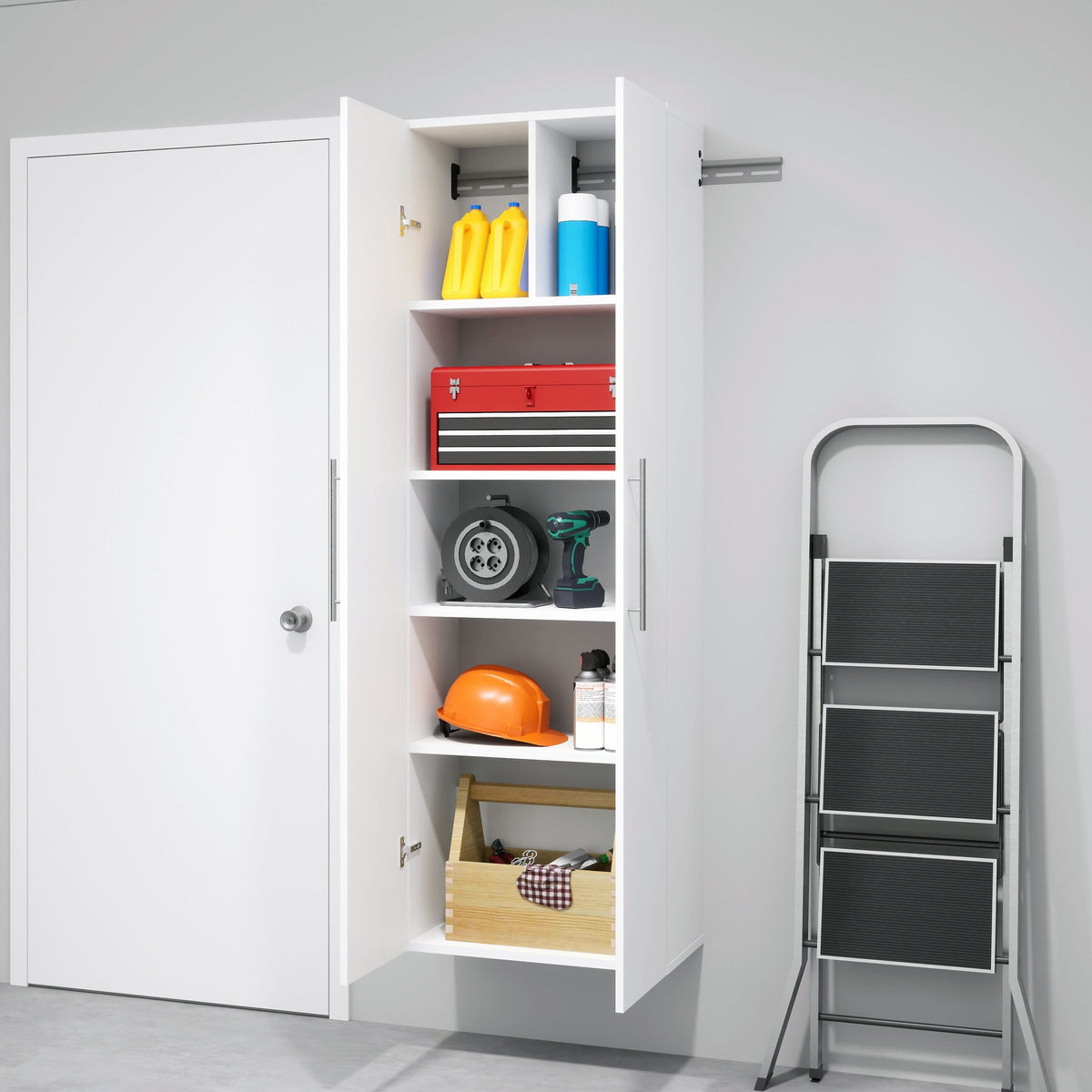 Prepac HangUps 24-in W x 72-in H Wood Composite White Wall-mount Utility Storage Cabinet