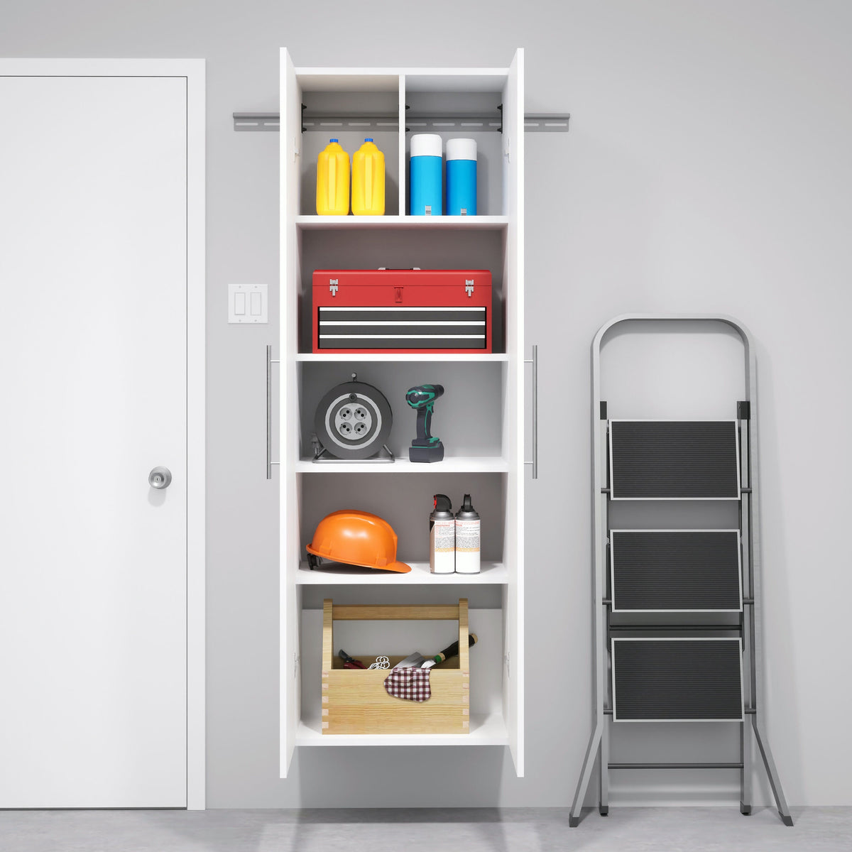 Prepac HangUps 24-in W x 72-in H Wood Composite White Wall-mount Utility Storage Cabinet