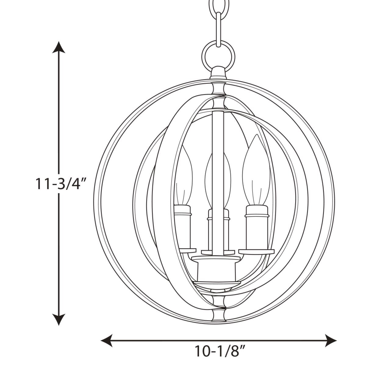 Progress Lighting Equinox Antique Bronze Transitional Globe Pendant Light, 10.125-in W x 11.75-in H
