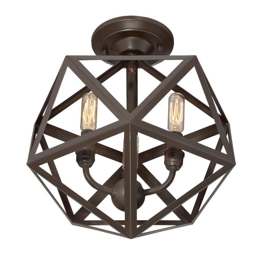 Quoizel Liberty Park 13.125-in Gold Casual/Transitional Semi-flush Mount Light - Super Arbor