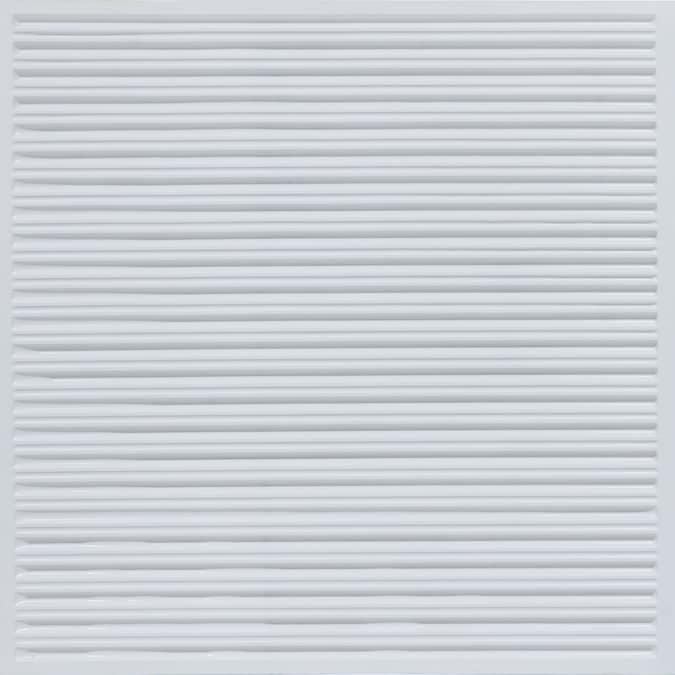 From Plain to Beautiful in Hours 2-ft x 2-ft Economy Modern Lines White PVC Drop Ceiling Tile (10-Pack, 40-sq ft / Case)