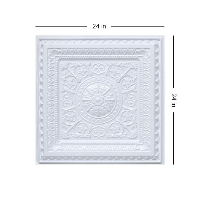 From Plain to Beautiful in Hours 2-ft x 2-ft Economy La Scala White PVC Drop Ceiling Tile (10-Pack, 40-sq ft / Case)