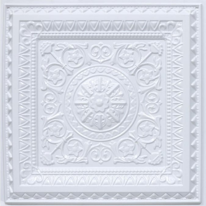 From Plain to Beautiful in Hours 2-ft x 2-ft Economy La Scala White PVC Drop Ceiling Tile (10-Pack, 40-sq ft / Case)