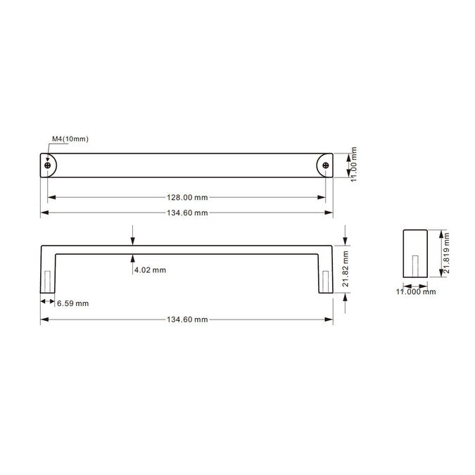 Richelieu Megantic 5-1/16-in (128mm) Center to Center Brushed Oil-Rubbed Bronze Rectangular Handle Drawer Pull