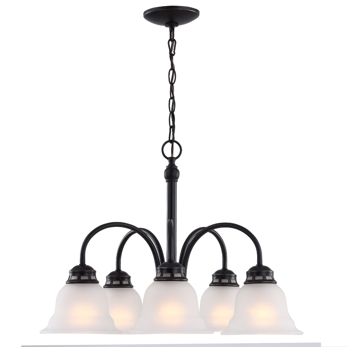 Project Source Fallsbrook 5-Light Dark Oil-Rubbed Bronze Chandelier, 22.44-in W x 16.54-in H