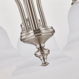 Project Source Fallsbrook 3-Light Brushed Nickel Traditional Chandelier with Etched Glass