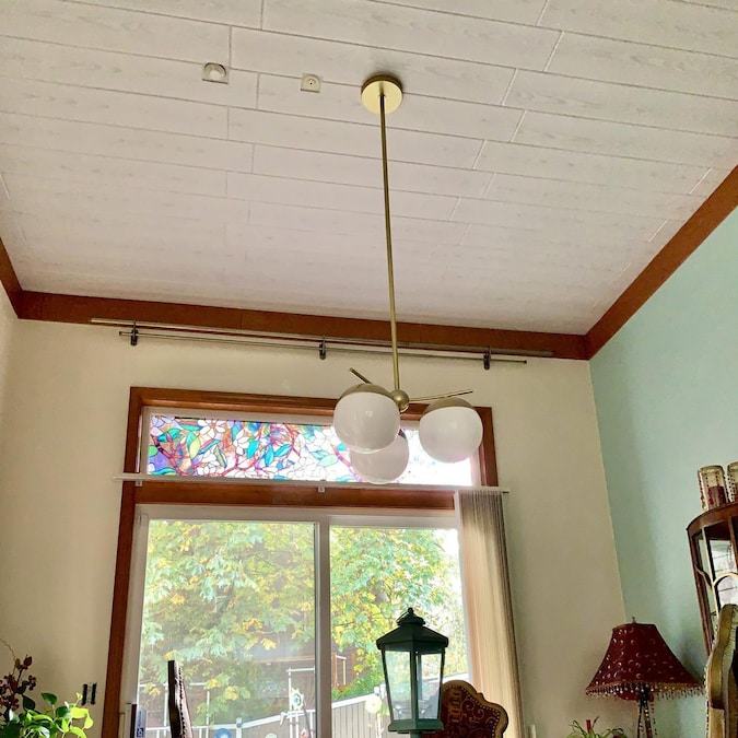 A La Maison Ceilings 3.25-ft x 0.5-ft Country White Polystyrene Surface-mount Ceiling Plank (12-Pack, 19.5-sq ft / Case)