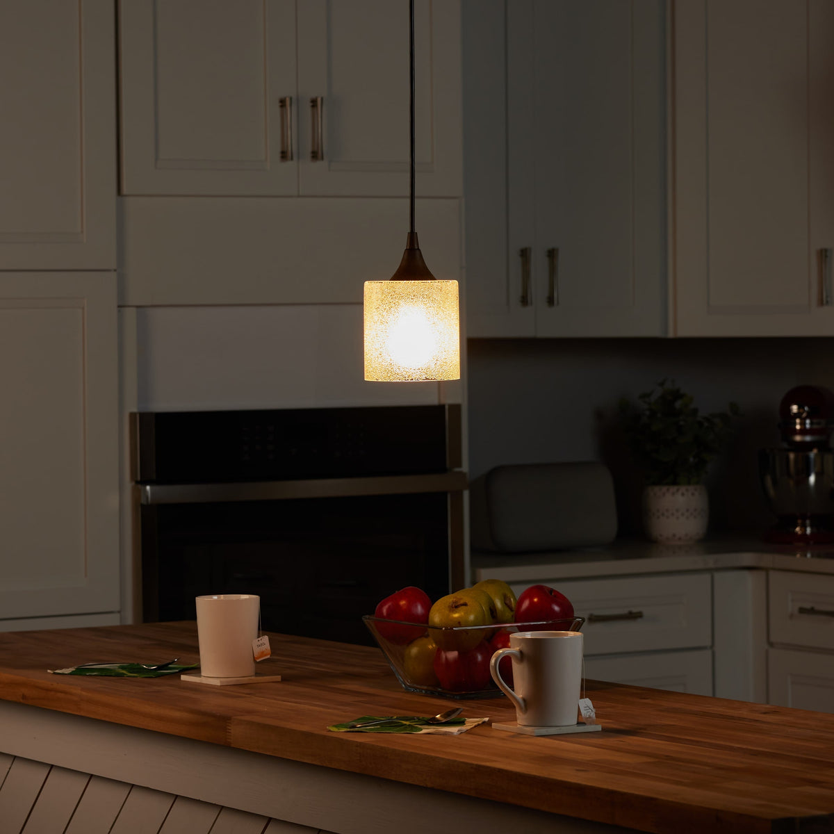 Portfolio Bronze Transitional Mini Pendant Light Fixture – Mix and Match, 1-Light, Adjustable Cord (63 in Max)