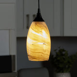 Portfolio Matte Black Transitional Teardrop Pendant Light