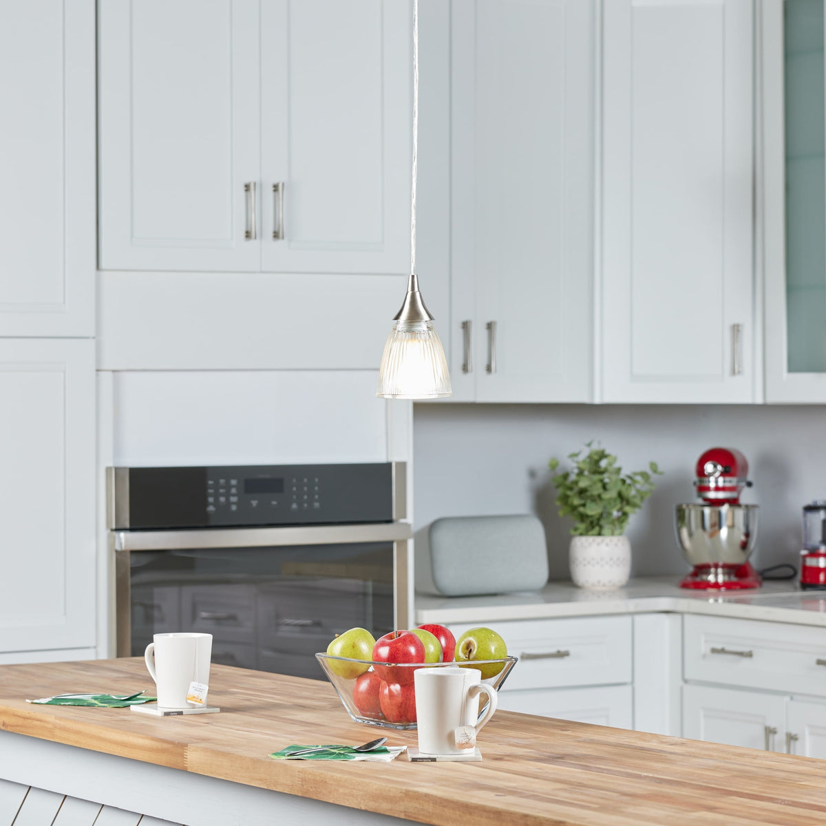 Portfolio Nickel Transitional Teardrop Pendant Light, Mix and Match Mini, 63-in Max Height