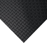 Rubber-Cal "Diamond-Plate" Rubber Flooring Rolls, 3 mm x 4 ft x 4 ft, Black