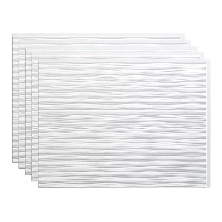 Fasade Ripple Matte White Backsplash Panel 15 Sq Ft Kit
